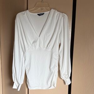Charlotte Russe White V-Neck Blouse